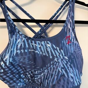 Peloton Blue Patterned Sports Bra
